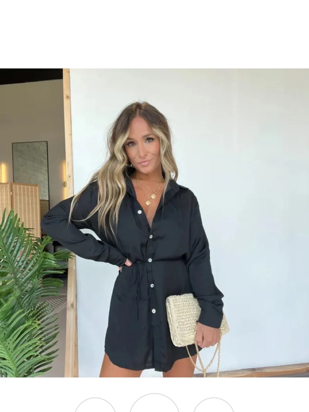 Black Satin Romper Dress
